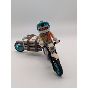 Playmobil 71524 Dinos Off-Road Buggy Motocross Bike Figure & Accessories Lot